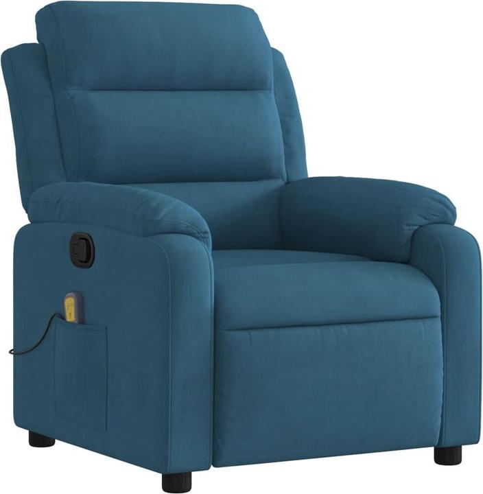 Actual product image VidaXL Massage armchair TV armchair Relax armchair Recliner armchair Blue velvet