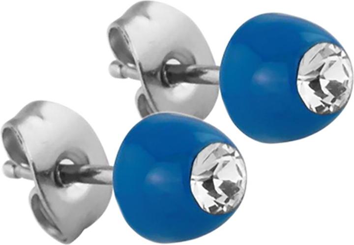 Actual product image Star Piercing Stud earrings blue with Swarovski crystal silver (without brass, Surgical steel 316L)