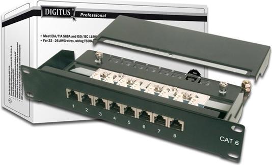Produktbild Digitus 1HE 8-Port 10" Cat6 geschirmt schwarz