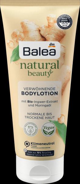 Produktbild dm Balea Natural Beauty Bodylotion Bio Ingwer Extrakt & Moringa Öl