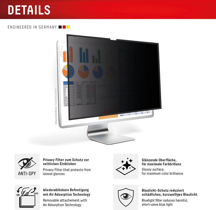 Produktbild Displex Privacy Safe, Desktop Monitor Blickschutzfilter (27")
