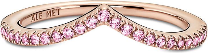 Actual product image Pandora 14kt Rose Gold Sparkling Wishbone Pink Ring (54, 925 Silver)