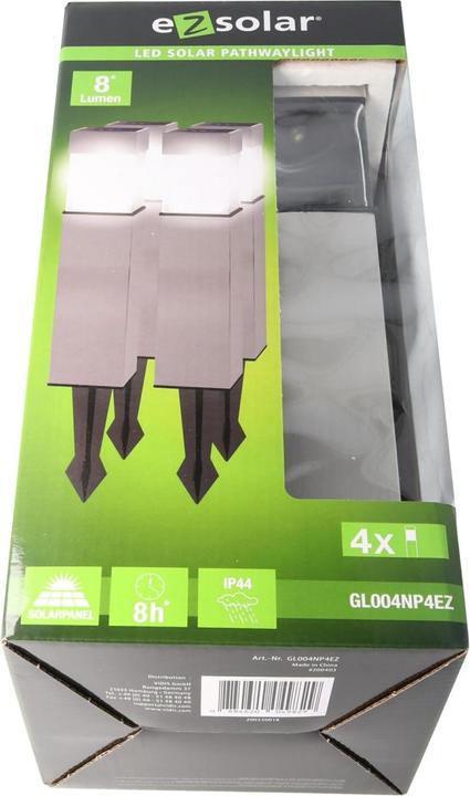 Immagine prodotto EZ Solar Luci solari in acciaio inox - 4 pezzi (8 lm, IP44)