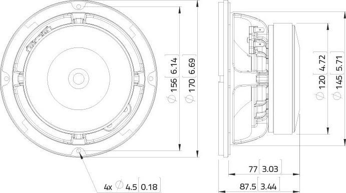Produktbild Lavoce Woofer Ferrit Alukorb (1 Stk.)