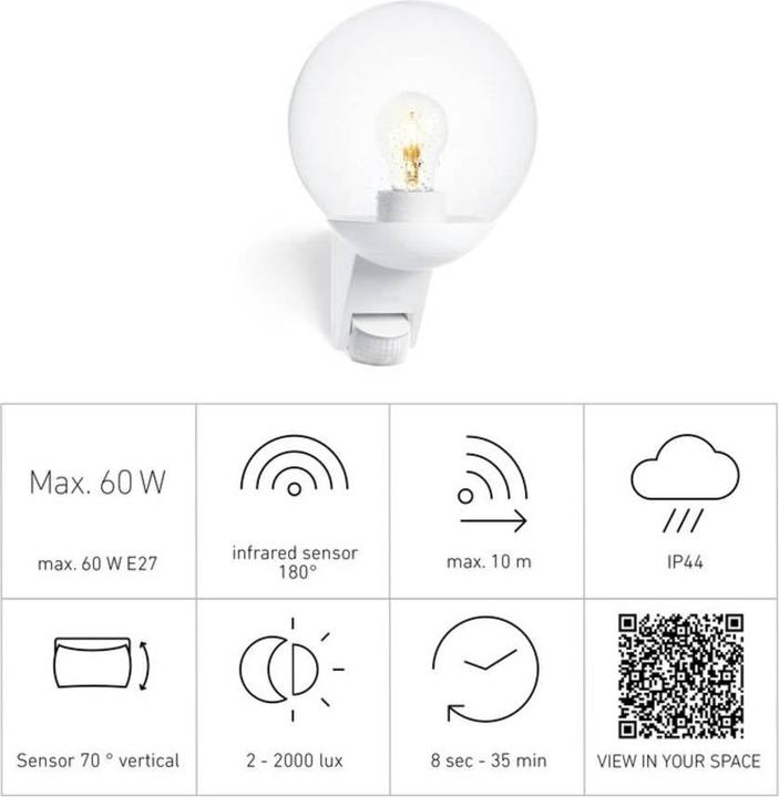 Immagine prodotto Steinel Lampada da parete esterna con movimento (E27, IP44)