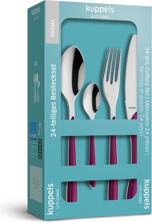 Immagine prodotto Kuppels Set di posate 24 pezzi wildberry 2214 Prisma (24 Pezzo/i, Set di posate)