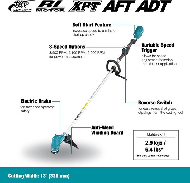 Image du produit Makita DUR190LZX3 (Couteaux en plastique)