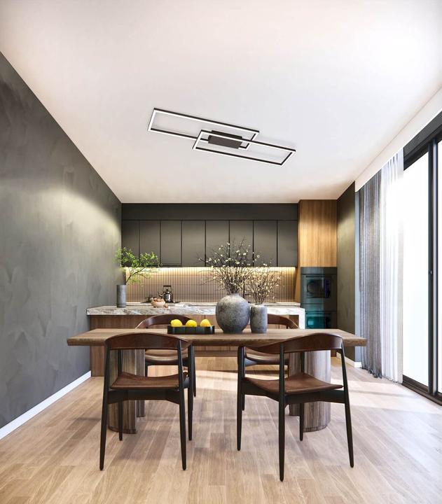 Produktbild Fischer & Honsel Honsel Seth LED Deckenleuchte 27,3W Tunable white steuerbar dimmbar sandschwarz + Fernbedi
