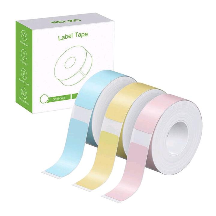 Produktbild Nelko thermal label for label printer P21 (blue/yellow/pink, 12*40 mm.