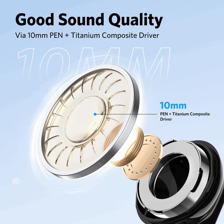Image du produit EarFun Écouteurs sans fil TWS AirMini2 (noir) (ANC, 24 h, Filaire)