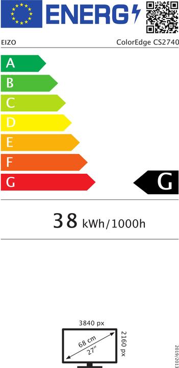 Energy Label Eizo CS2740 ColorEdge (3840 x 2160 Pixels, 27")