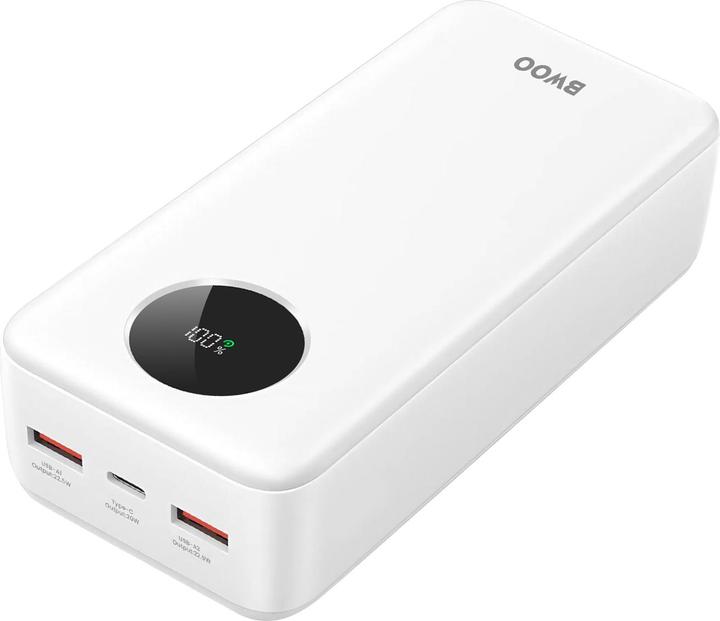 Image du produit Bwoo 22,5W 30000 mAh power bank with LCD screen, white (30000 mAh)