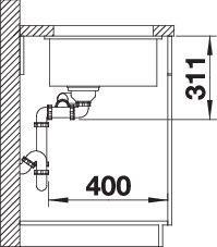 Productafbeelding Blanco Subline 350/150-U (Onderbouw gootsteen, 45.60 cm, 52.50 cm)