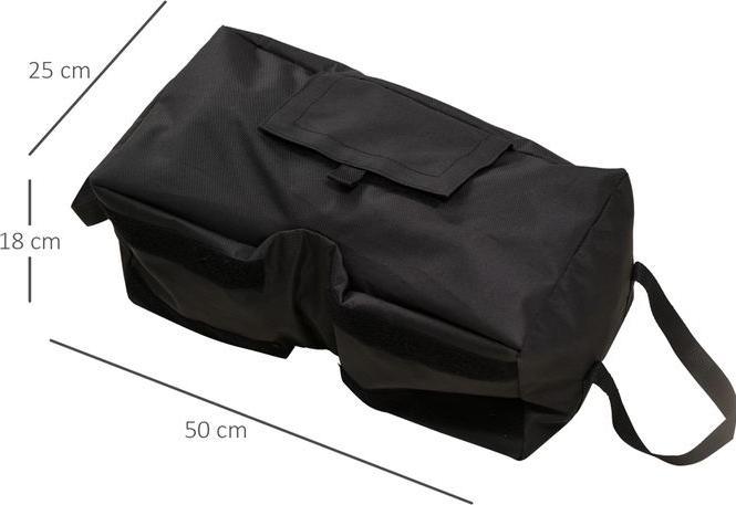 Produktbild Swisshandel24 Sonnenschirmständer Sandsack 2 x Beutel befüllbar 50 kg mit Schaufel Polyester + Kunststoff Schwarz
