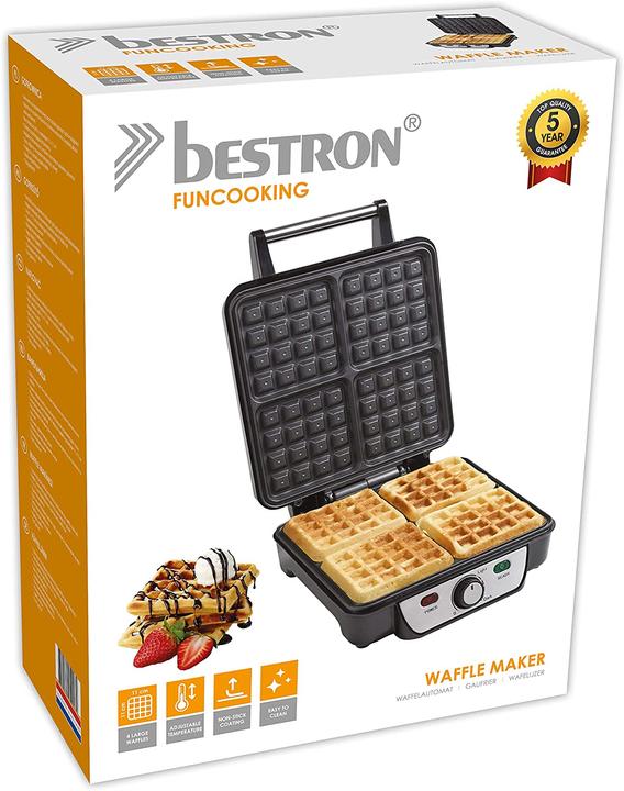 Actual product image Bestron ASW281 Waffle maker 4 waffle(s), stainless steel