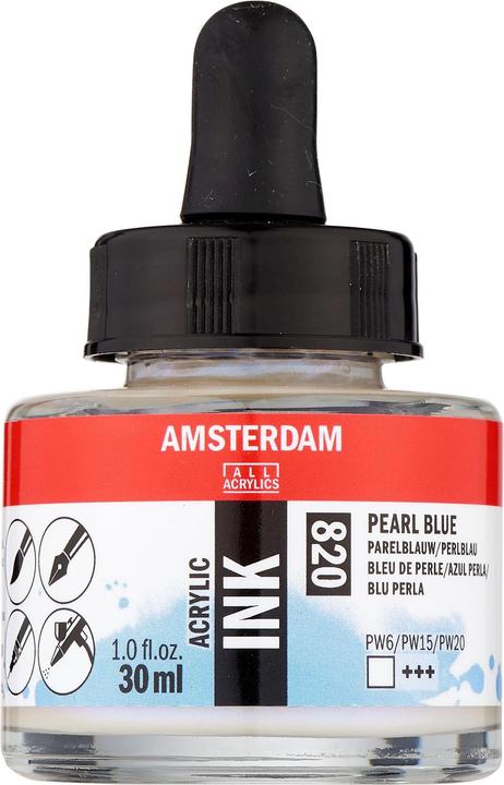 Actual product image Amsterdam Acrylic ink 820 (Pearl blue, 30 ml)