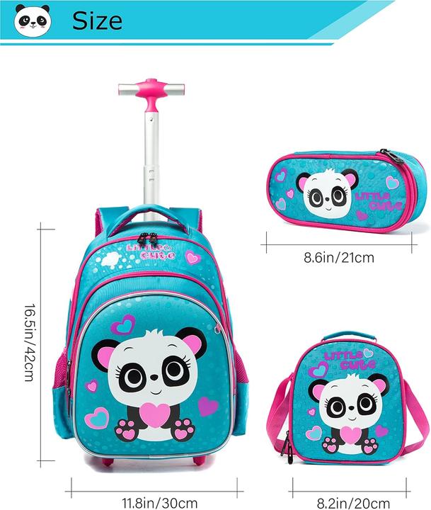 Produktbild HTgroce Panda Schulranzen-Trolley mit Rollen für Kinder (24 l)