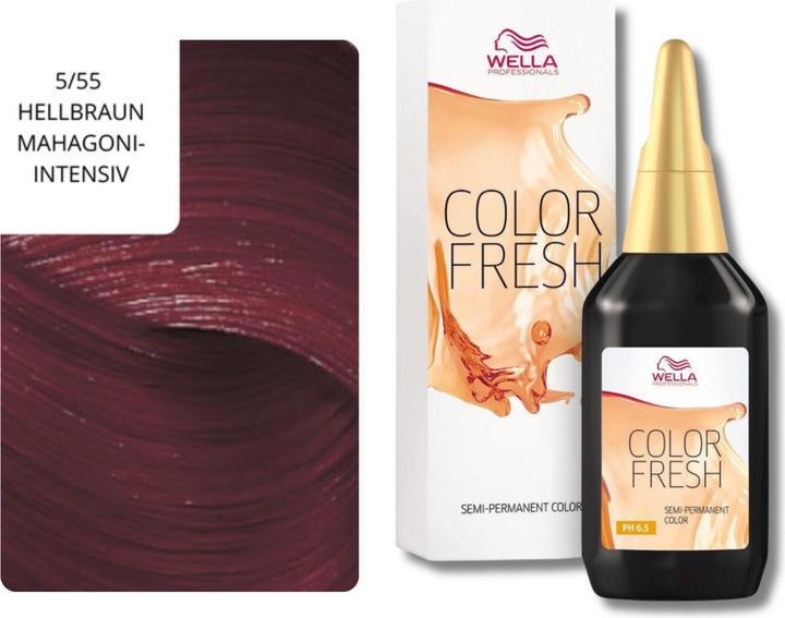 Actual product image Wella Color Fresh (5/55 Light Brown Mahogani Intensive)