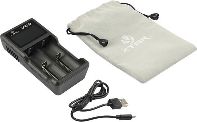 Immagine prodotto Xtar VC2 Caricatore Micro USB, Li-Ion, 2 slot, display LCD (1 pz., AAA, Batteria + Caricabatterie)