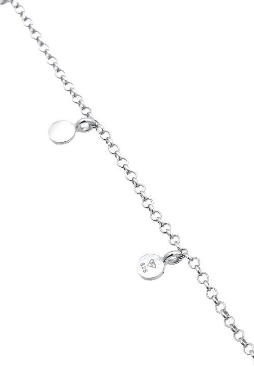 Image du produit Elli Bracelet plaquette Coin rond mat structure 925 argent (16 cm, Argent sterling 925)