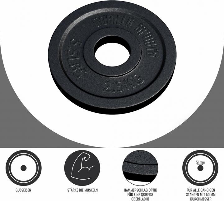Actual product image Gorilla Sports Weight plate 50/51mm 2.5 kg (1 x 2.5 kg)