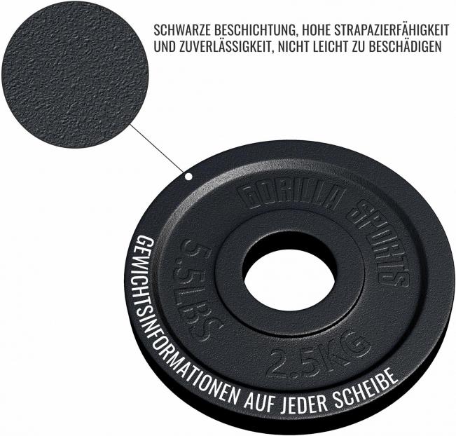 Actual product image Gorilla Sports Weight plate 50/51mm 2.5 kg (1 x 2.5 kg)