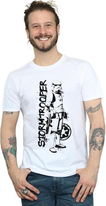 Actual product image Star Wars Mens The Mandalorian Splat Stormtrooper T-Shirt (L)