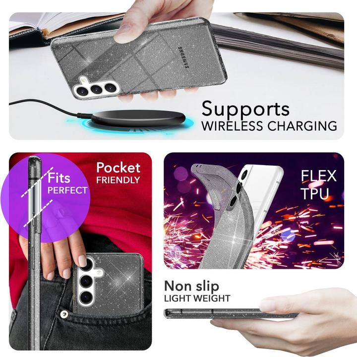 Produktbild Nalia Klare Glitzer Silikon Hülle (Samsung Galaxy S24)