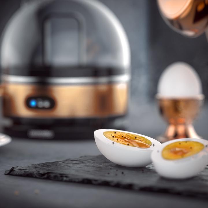 Image du produit Arendo Ensemble petit déjeuner, grille-pain 4 tranches avec dessus de pain et bain-marie pour 7 oeufs