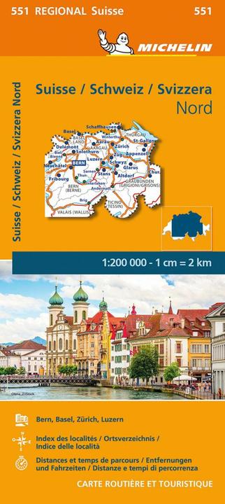 Produktbild Michelin Karte Schweiz Nord. Suisse Nord. Svizzera Nord