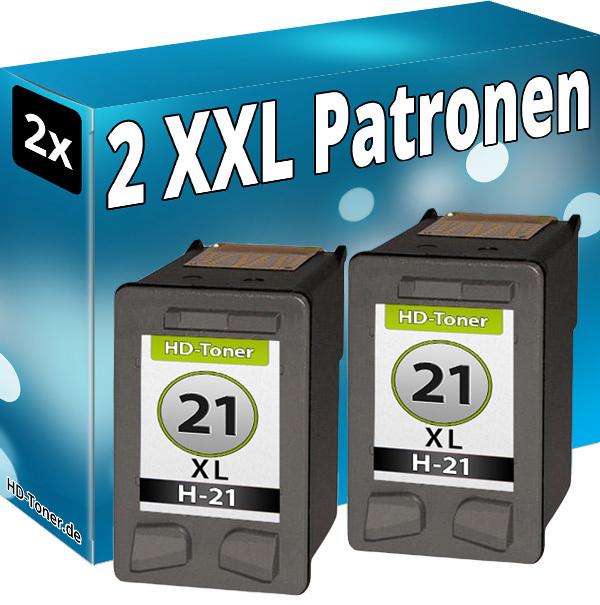 Actual product image Druckfuxx 2x DRUCKER PATRONE für HP 21 XL DESKJET 3920 3940 D1360 D1460 D1560 D2