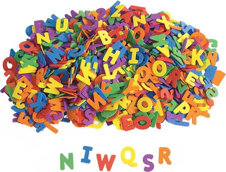 Actual product image Colorations ABC foam letters in a bucket, 2208 pieces.