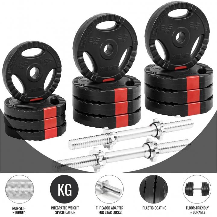 Immagine prodotto Gorilla Sports set di manubri (8 x 2,5 kg, 4 x 1,25 kg)