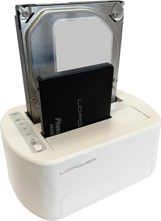 Produktbild LC-Power LC-DOCK-U3-VI USB3.2 1xHDD/SSD Docking 2,5/3,5 Whit retail (USB-C, 2 Ports)