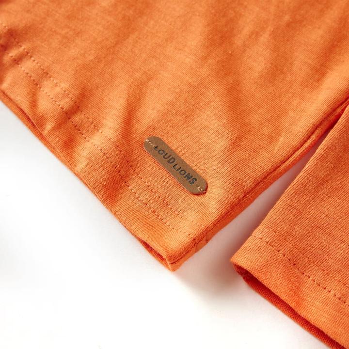 Image du produit VidaXL T-shirt manches longues enfant orange foncé 104,Matière : 100 (104)