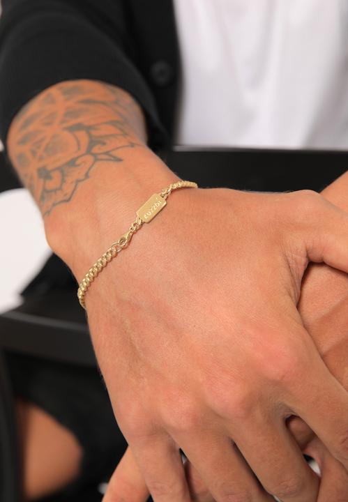 Immagine prodotto Kuzzoi Bracciale Basic Uomo Panzerkette Pezzo Solido Argento 925 (21 cm, Argento 925)