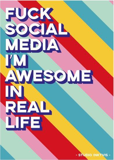 Actual product image Studio Inktvis Postcard Fuck Social Media