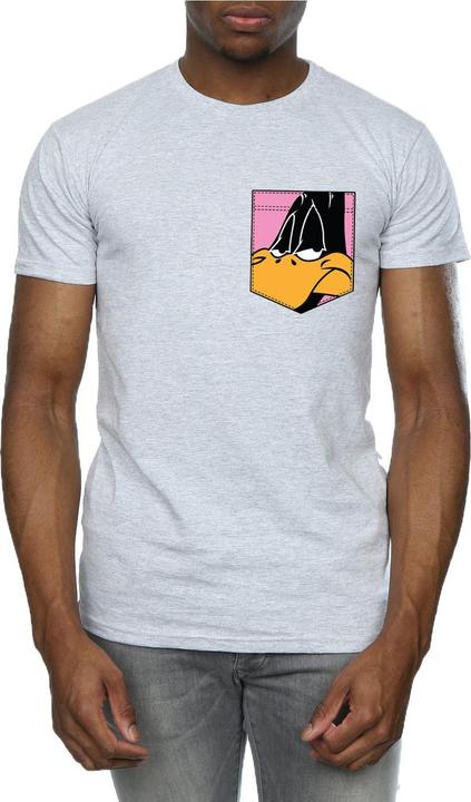 Produktbild Looney Tunes Daffy Duck Face Faux Pocket TShirt (M)