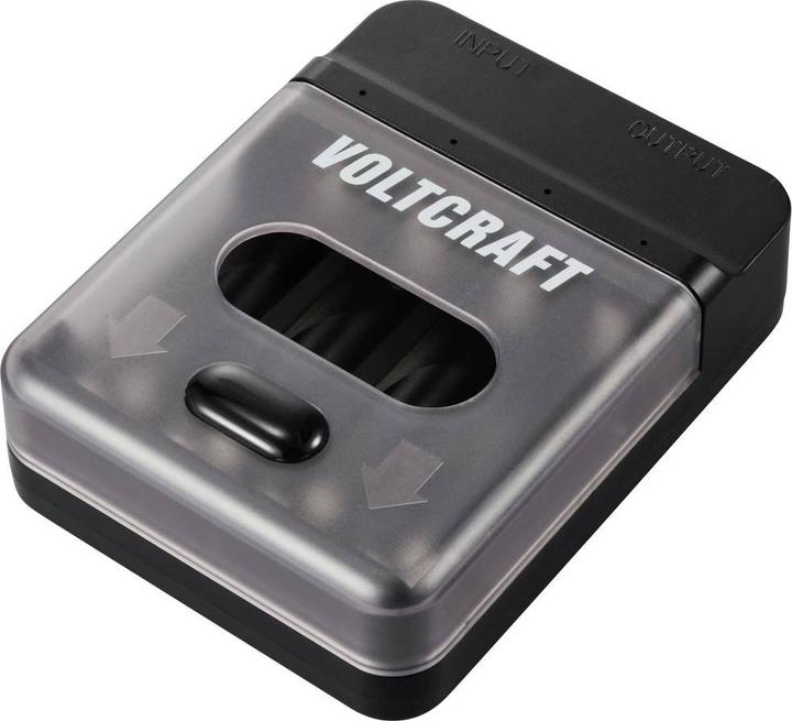 Produktbild Voltcraft VC-BC4-PB1 2in1 Ladegerät & Powerbank (1 Stk., AA, AAA, 500 mAh, Ladegerät ohne Akku)
