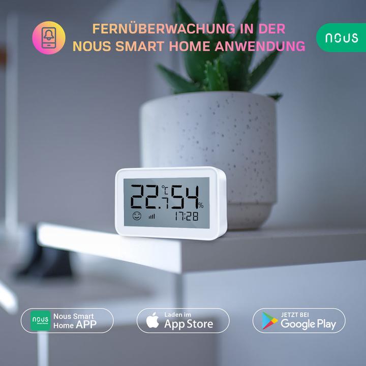Productafbeelding Nous Slimme LCD Temperatuur- en Vochtigheidssensor E6 ZigBee