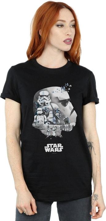 Actual product image Star Wars Womens/Ladies Stormtrooper Montage Cotton Boyfriend T-Shirt (M)