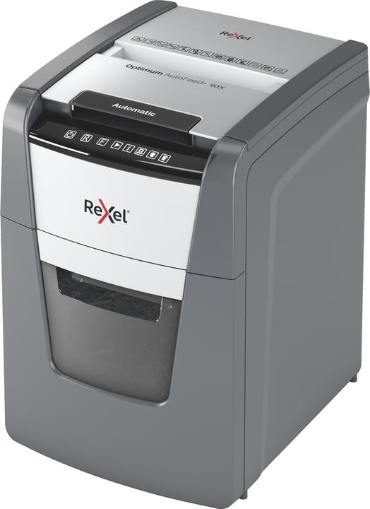 Produktbild Rexel Optimum AutoFeed+ 90X Aktenvernichter Partikelschnitt 4 x 28 mm 34 l Blattanzahl (max.): 90 Sicher (Partikelschnitt)