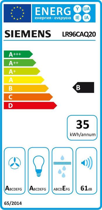 Energie-Label Siemens LR96CAQ20 (Deckenlüfter)