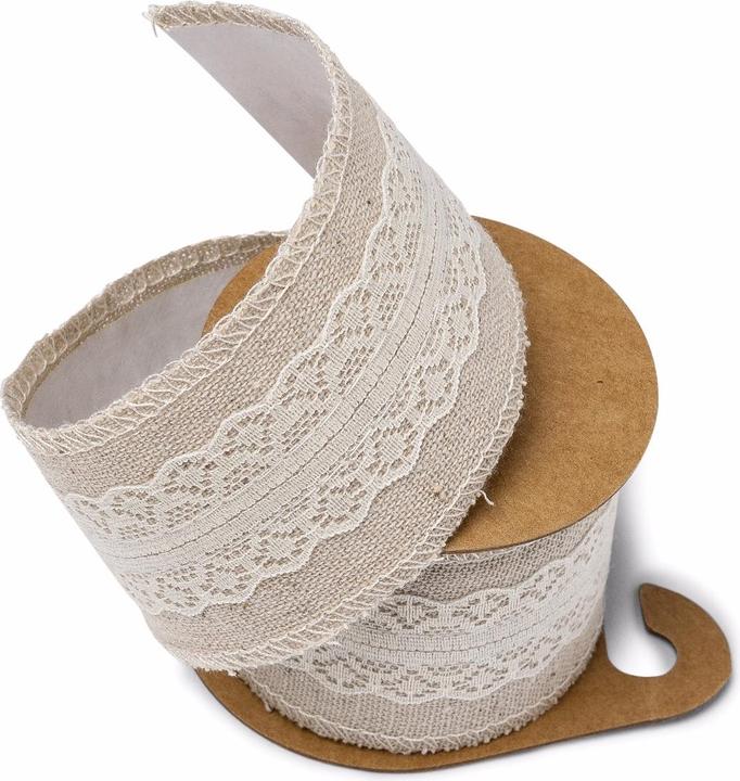 Immagine prodotto Artifete Nastro di lino con punta adesiva 5cm - Avorio
