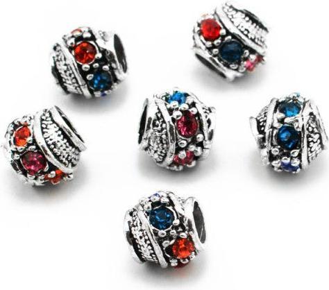 Immagine prodotto Hermex Perlina di strass placcata argento 925 - Colore argento (Argento 925, Lega metallica)