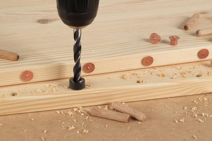 Actual product image wolfcraft Depth Stop Set for wood drill bits, 3 pcs. (6, 8, 10 mm)