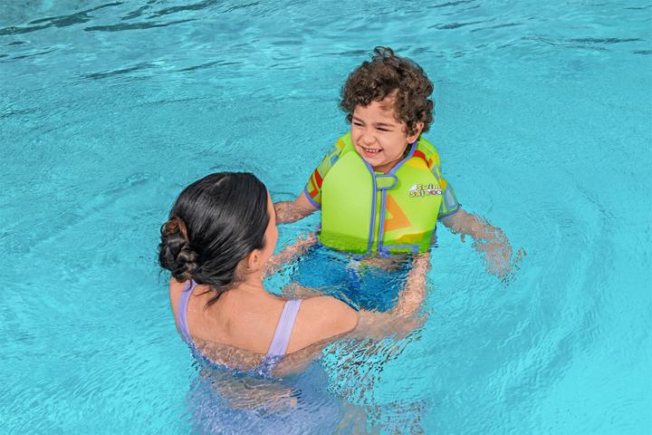 Image du produit Bestway Swim Safe ABC Svømme Traeningsvest UPF 50+ m/aermer, Skum 11-30 kg Grøn (Taille unique, 11 - 30 kg)