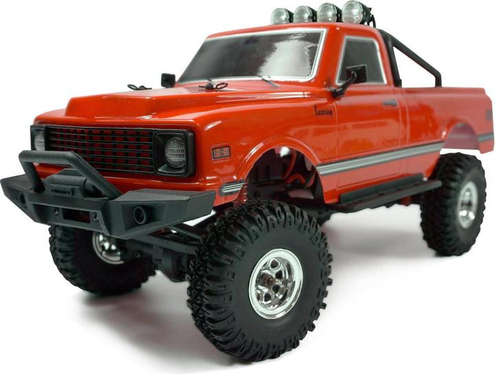 Amewi AMXRock AM18 Chenille brossée électrique 4RM 1:18 RTR Pick-Up rouge (RTR Prêt à fonctionner)