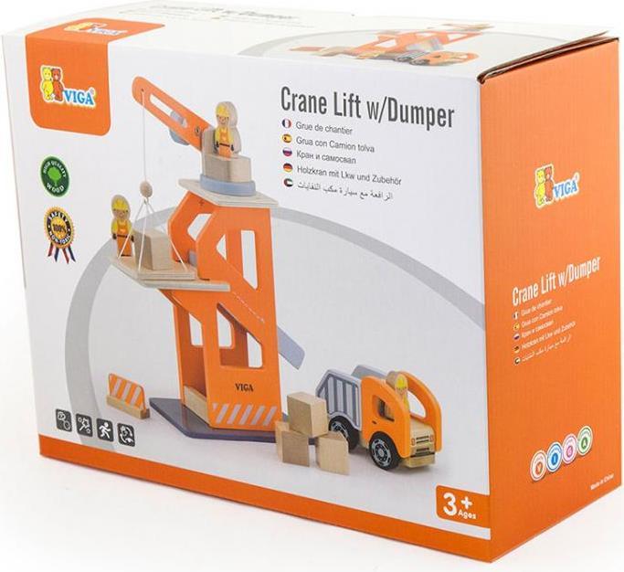 Viga Toys Holzkran mit Lkw