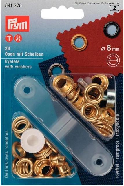 Actual product image Prym Eyelet with disc gold coloured 8mm